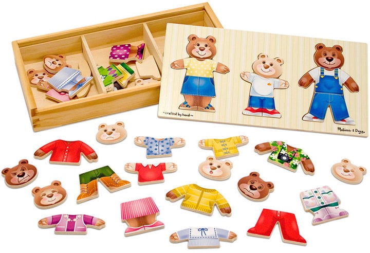 Melissa & Doug Kids Toy, Wooden Bear Family Dress-Up Puzzle