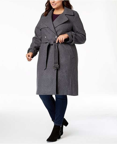 DKNY Plus Size Double-Breasted Coat