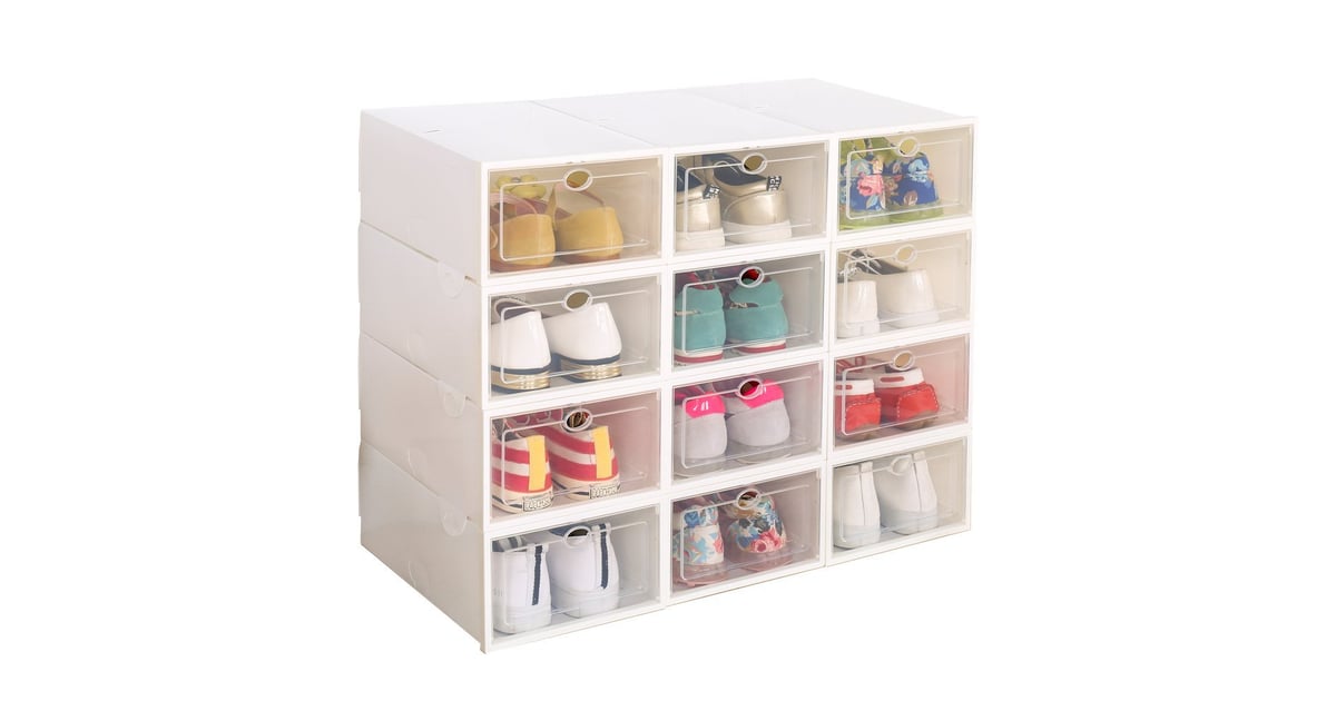 Ironland Clear 12 Pack Stackable Storage Shoe Boxes Amazon