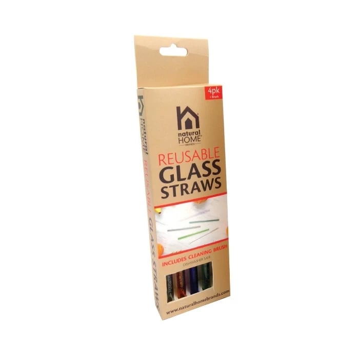 Natural Home 4-Pack Glass Straws