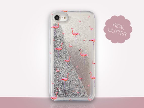 Flamingo Glitter Case