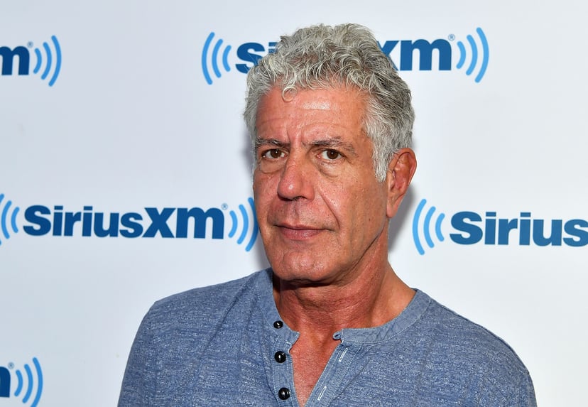 NEW YORK, NY - OCTOBER 05:  (EXCLUSIVE COVERAGE) Chef/TV personality Anthony Bourdain visits SiriusXM Studios on October 5, 2017 in New York City.  (Photo by Slaven Vlasic/Getty Images)