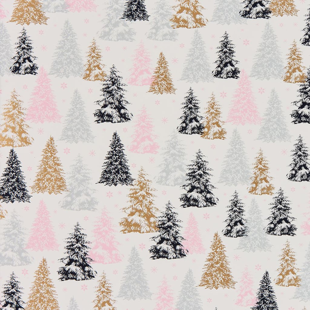 Blush and Grey Foil Trees Wrapping Paper