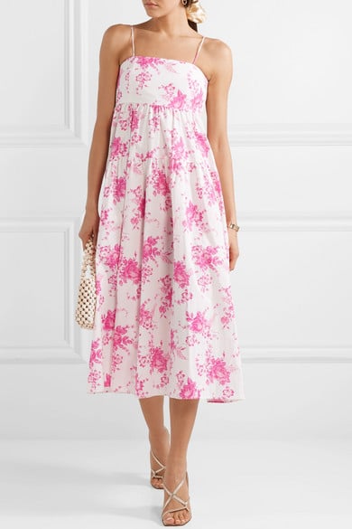 Les Reveries Pleated Floral-Print Dress