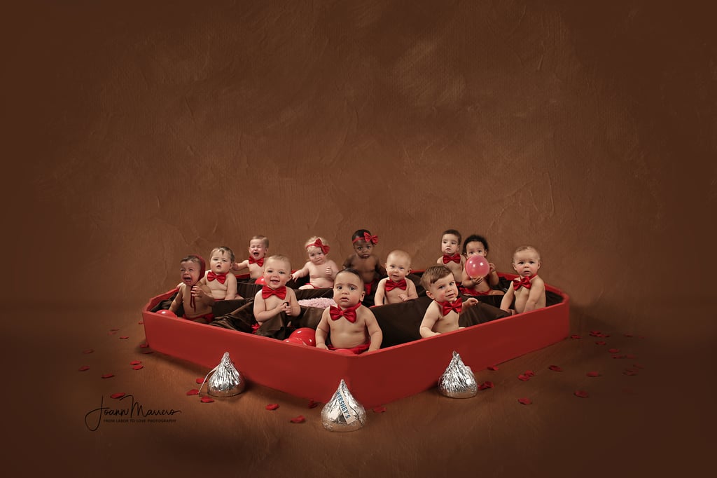 Valentine's Day Photo Shoot With Babies in a Chocolate Box