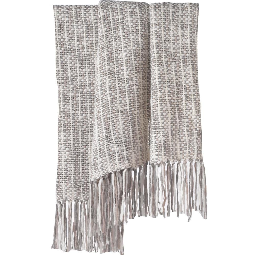 Couture Dreams Cozi Grey Knit Chunky Throw