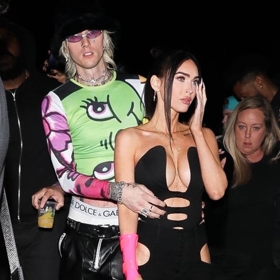 Megan Fox's Black Cutout Corset and Jeans at Drake's Party