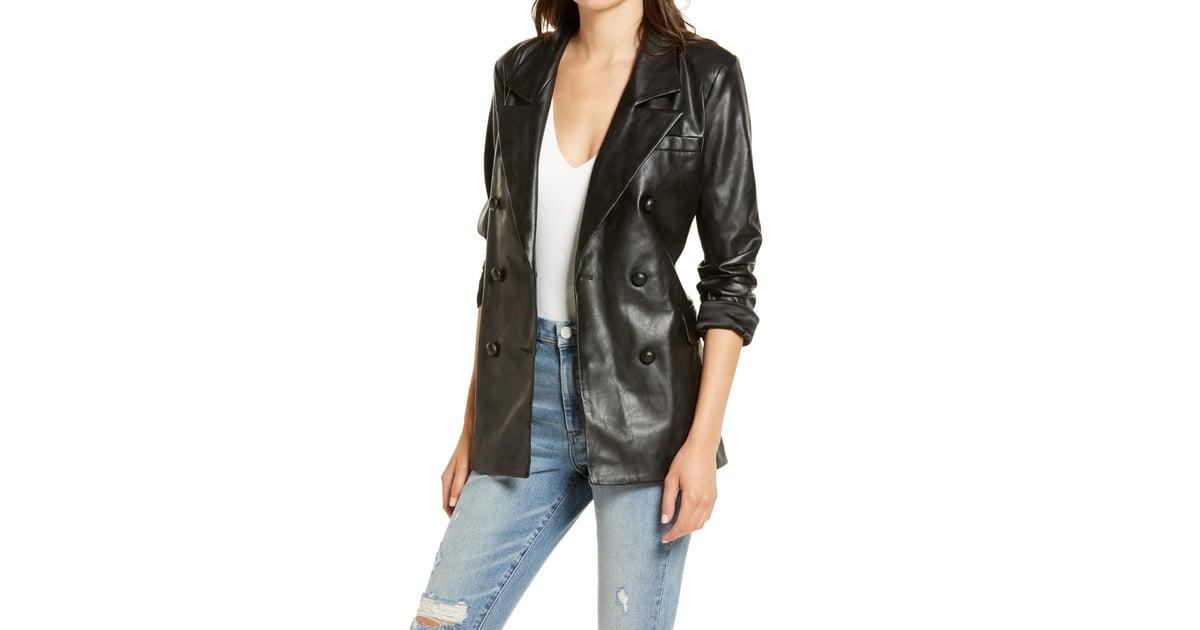 The nightingale faux leather blazer blanknyc clearance