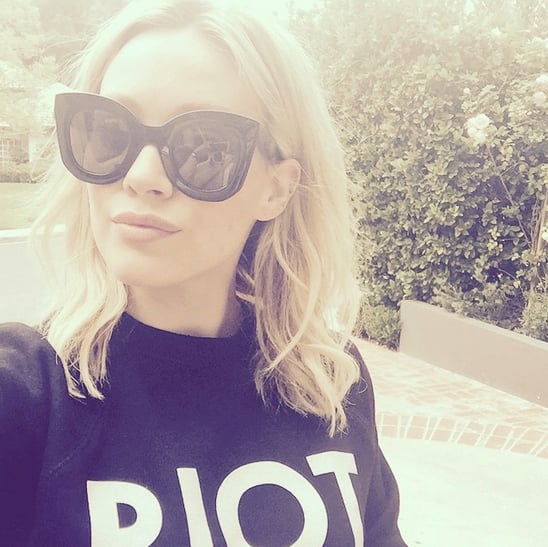Hilary Duff showed off some new sunglasses over the weekend.