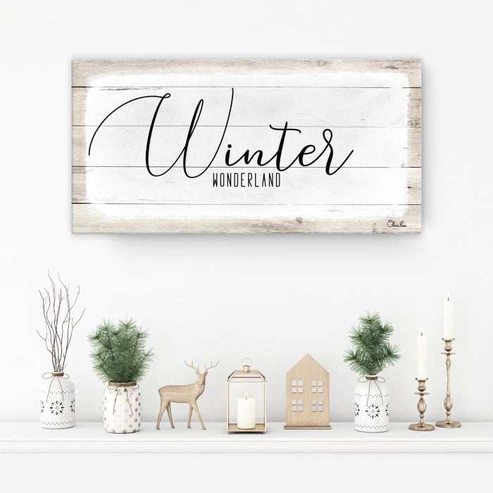 Winter Wonderland White Holiday Canvas Wall Art