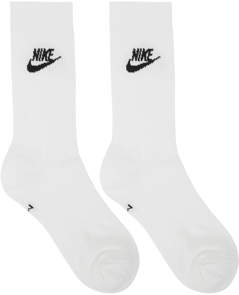 Nike Three-Pack White Everyday Essential Crew Socks | How to Wear 