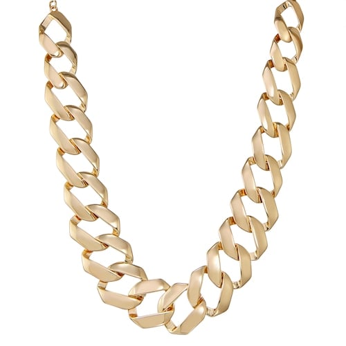 Dana Buchman Gold Tone Large Link Frontal Necklace