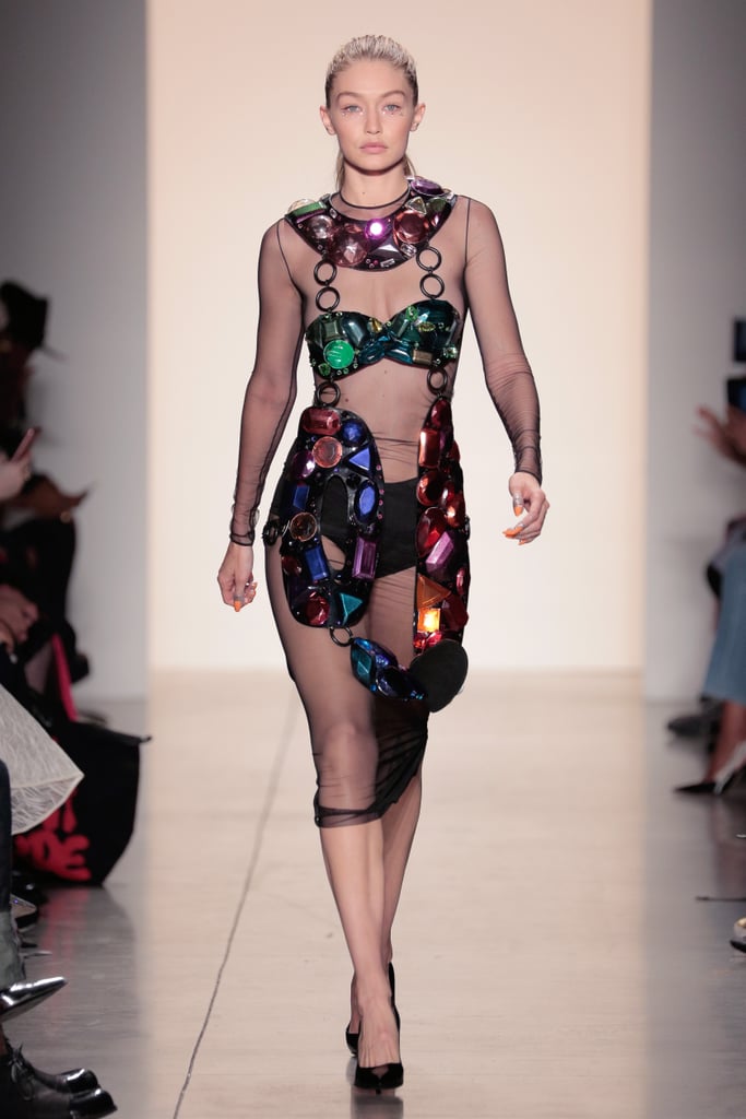 Gigi Walked the Jeremy Scott Runway in a Sheer Outfit