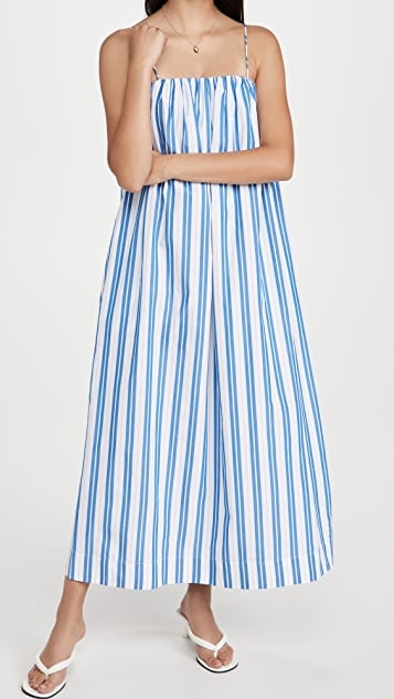 Ganni Stripe Cotton Strap Dress
