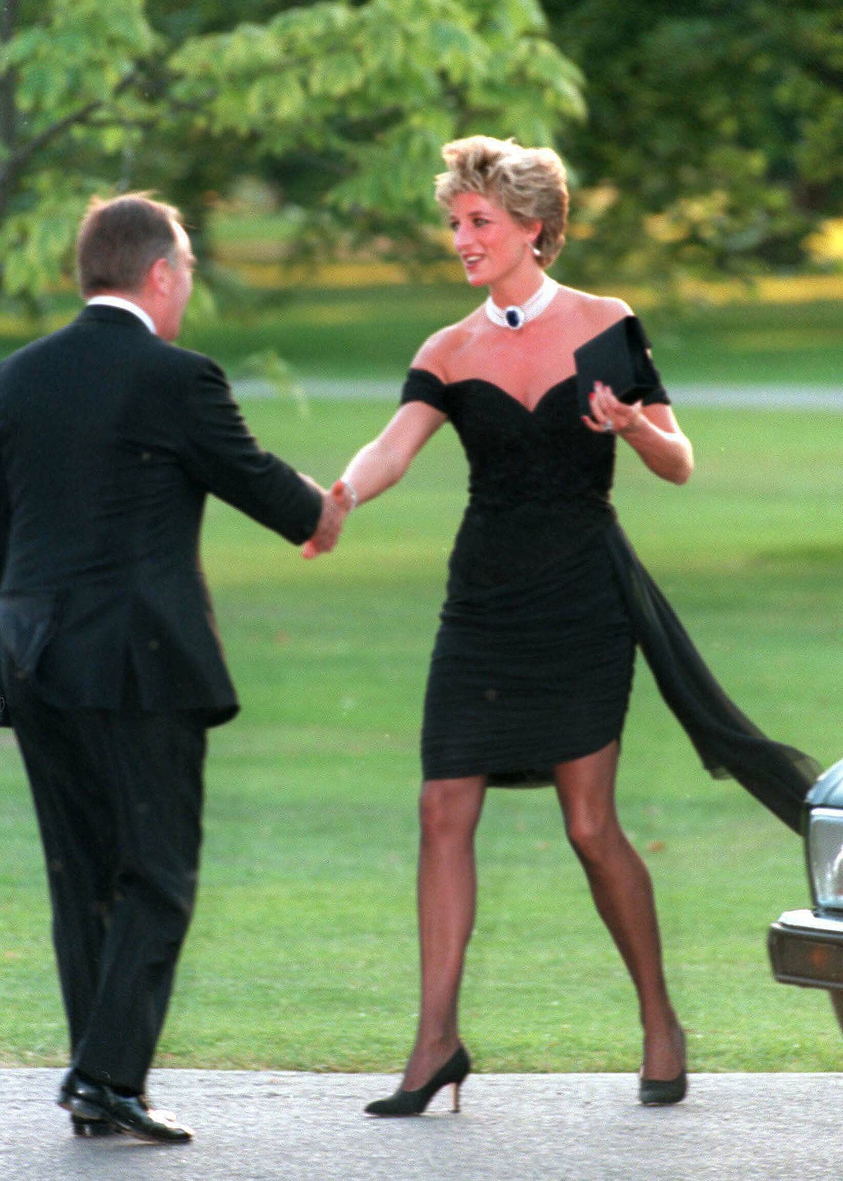 Princess Dianas Black Christina Stambolian Dress Popsugar Fashion