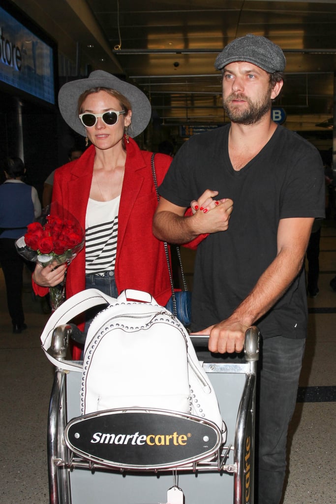 Joshua Jackson Brings Diane Kruger Roses at LAX