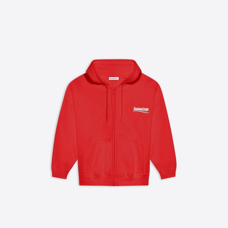 Shop Kim Kardashian's Balenciaga Hoodie in Red