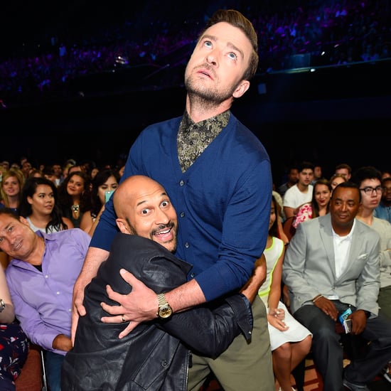 Justin Timberlake and Keegan-Michael Key Pretending to Kiss