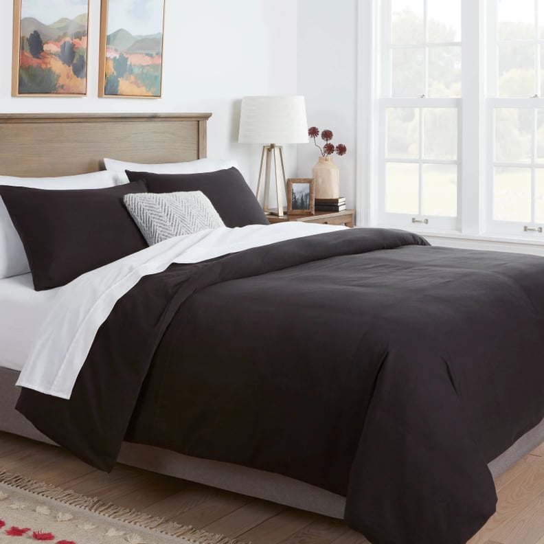 For a Sleek Aesthetic: Threshold Washed Cotton Sateen Duvet & Sham Set