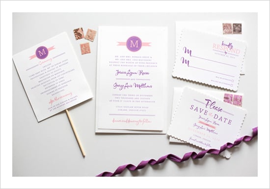 Modern Monogram Wedding Invitation