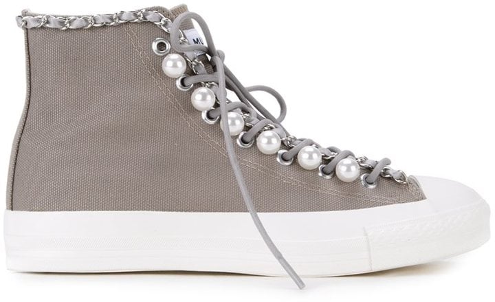 pearl embellished shoes