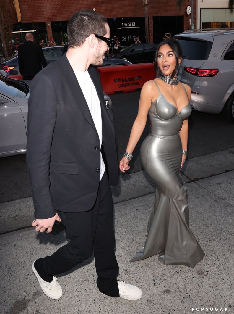 Pete Davidson and Kim Kardashian at "The Kardashians" Premiere