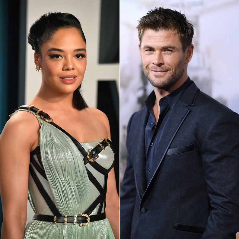 Tessa Thompson and Chris Hemsworth