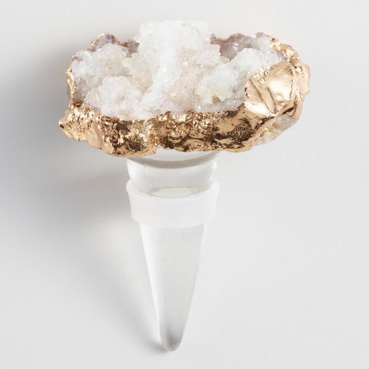 White Stone With Gold Wine Stopper ($17)