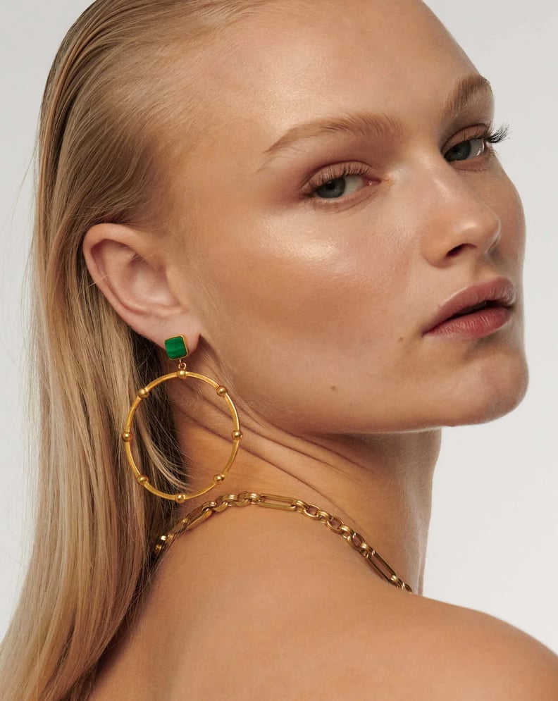 Jewelry: Missoma Lucy Williams Malachite Hoop Earrings