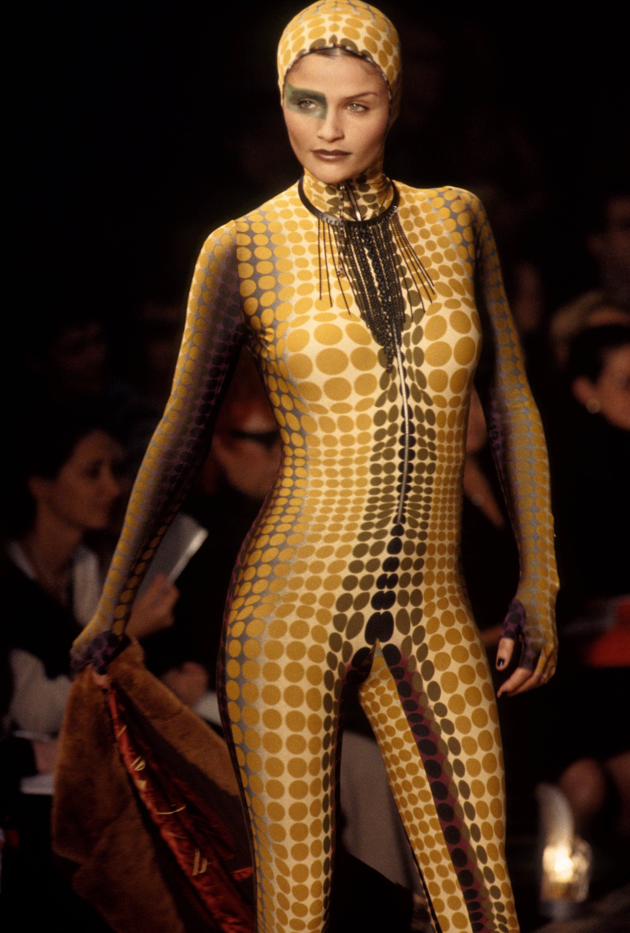 PARIS, FRANCE - CIRCA 1995: Helena Christensen at  the Jean Paul Gaultier Fall 1995 show circa 1995 in Paris, France. (Photo by PL Gould/IMAGES/Getty Images)