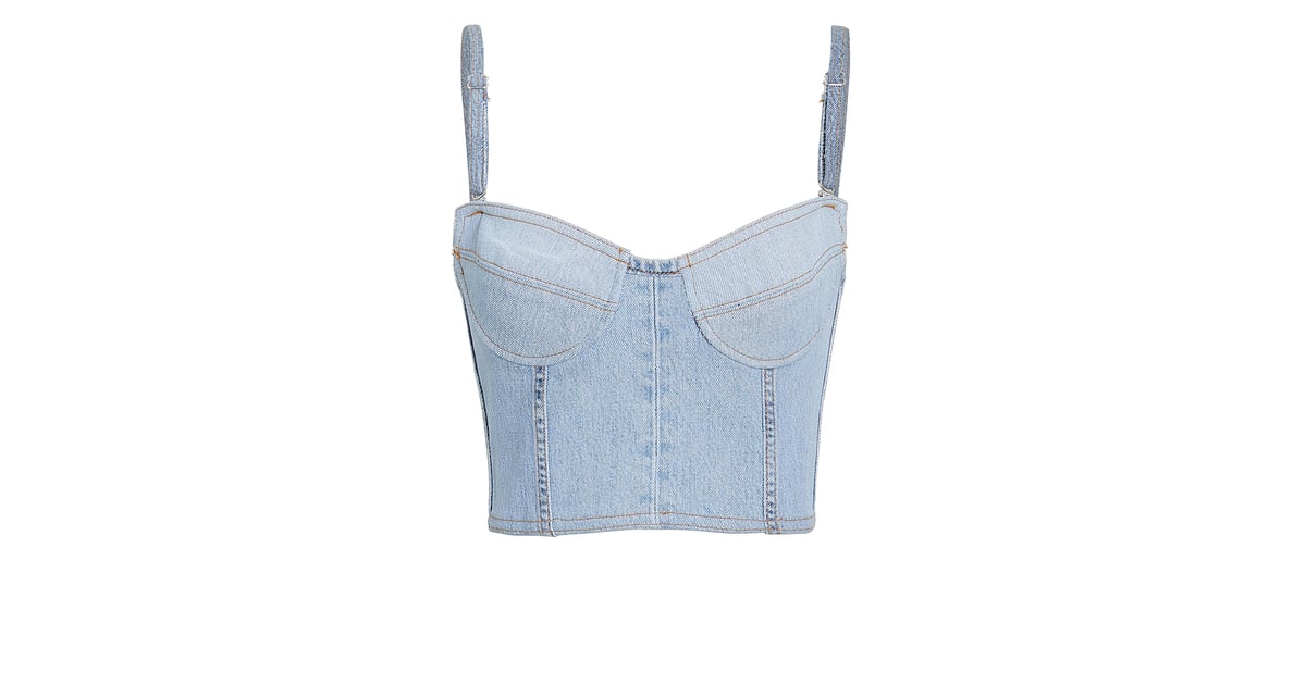 RE/DONE Denim Bustier Top Feminine Denim Trend POPSUGAR Fashion UK