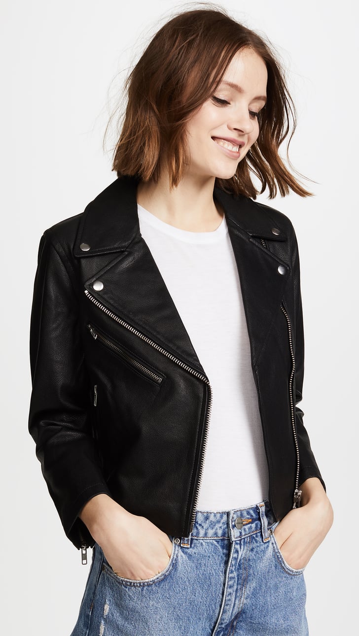 Madewell Cropped Leather Jacket | Princess Beatrice's Black Leather ...