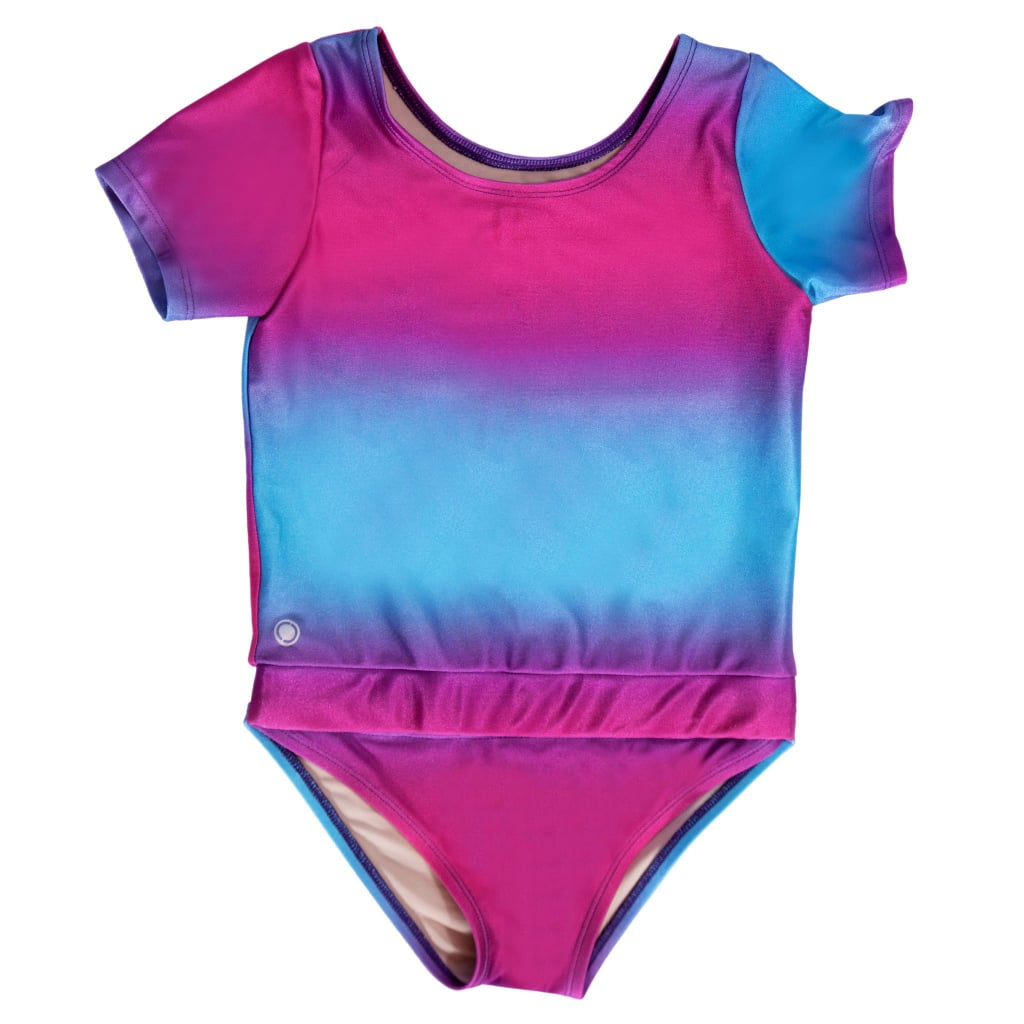 Fucshia Turq Ombre Short Sleeve Swimsuit ($25)
