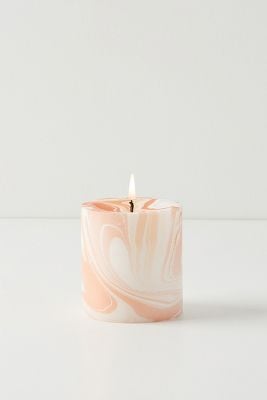 Marbled Pillar Candle