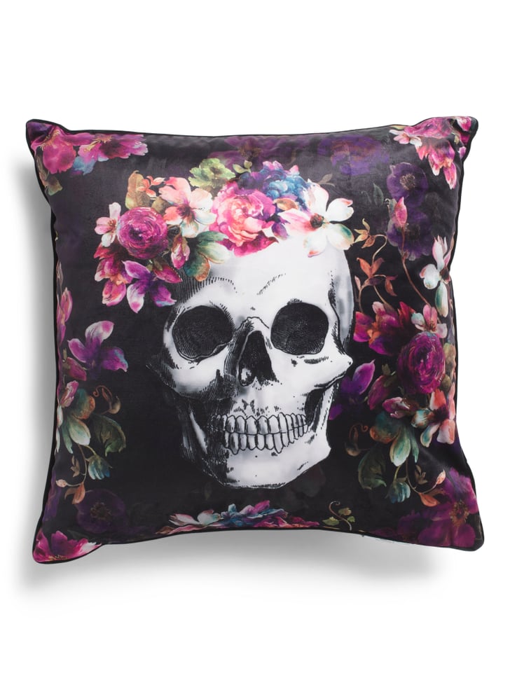Velvet skull pillow store