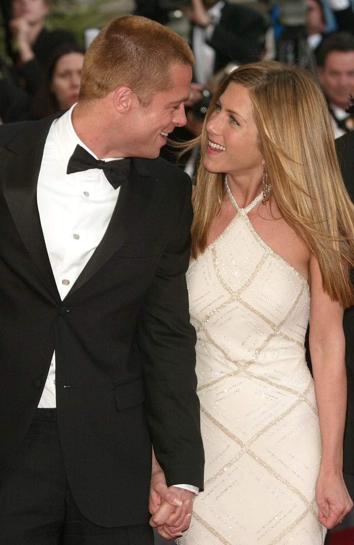 Then-couple Brad Pitt and Jennifer Aniston beamed on the ...