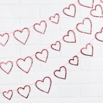 Glitter Hearts Mini Garland