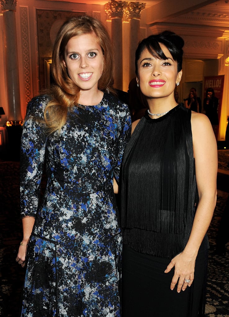 With Salma Hayek at the British Fashion Awards in 2012.