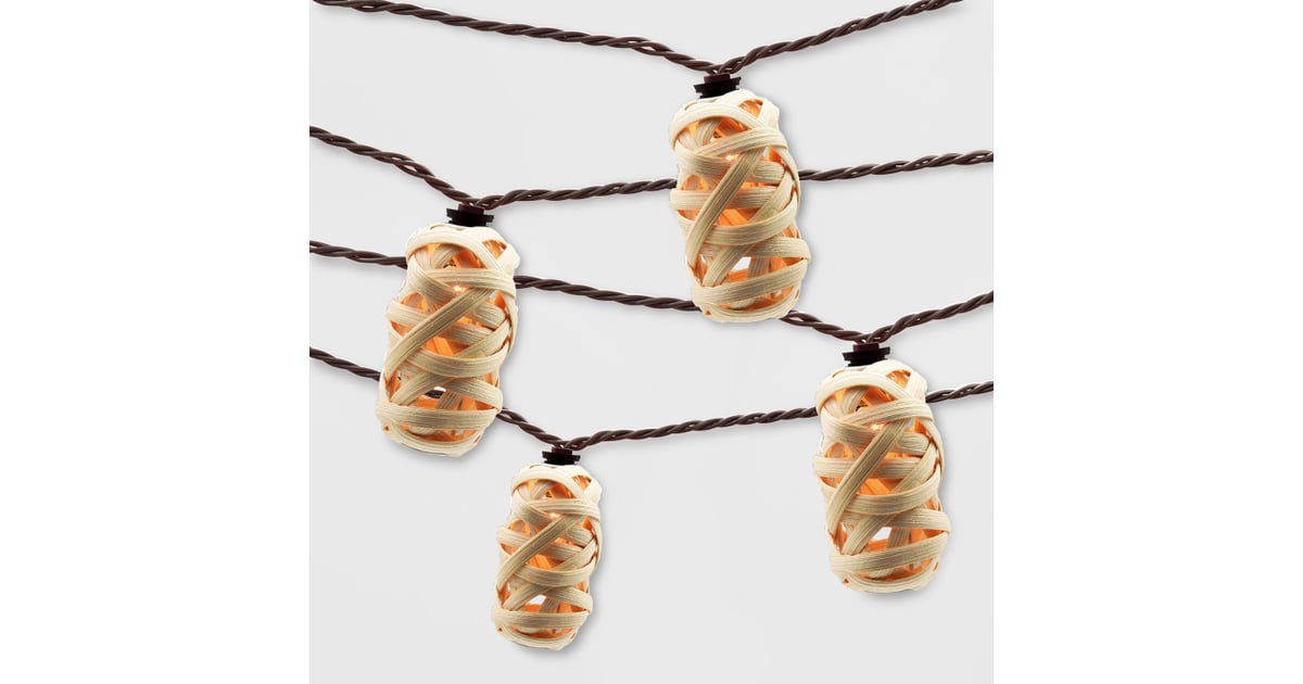 Get the Look Elongated Rattan Woven Outdoor String Lights Target