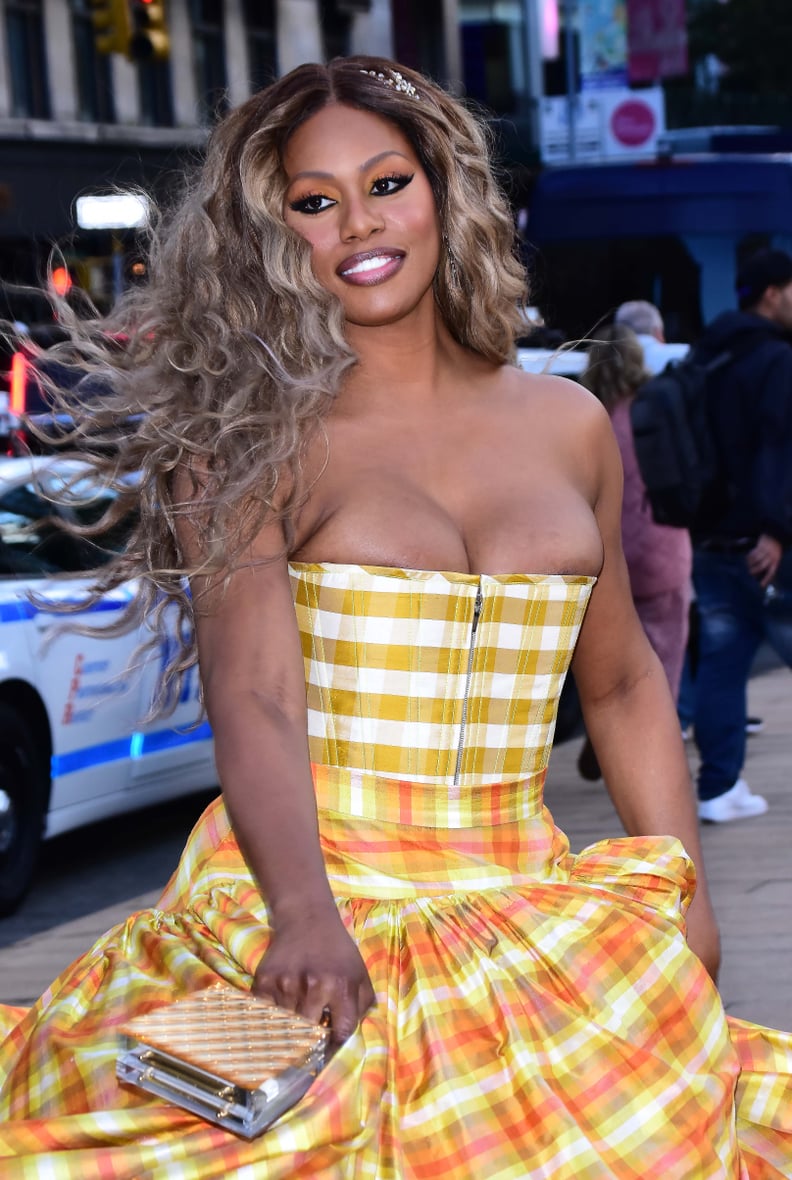 Laverne Cox Wears Herve Leger Dress to NYFW Show