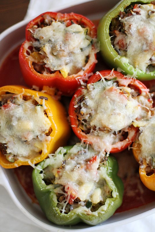 Cheesy Wild-Rice-Stuffed Peppers