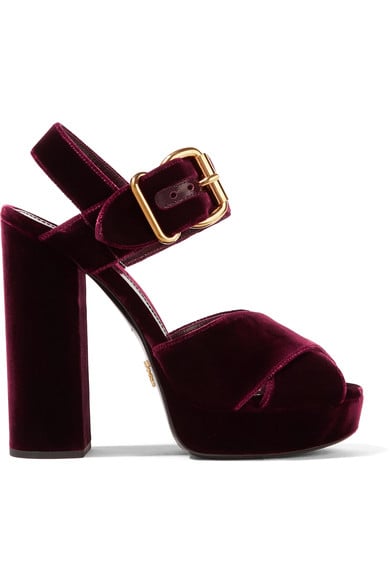 Prada Velvet Platform Sandals