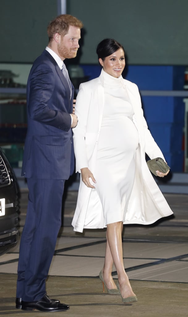 Meghan Markle White Calvin Klein Dress and Coat 2019