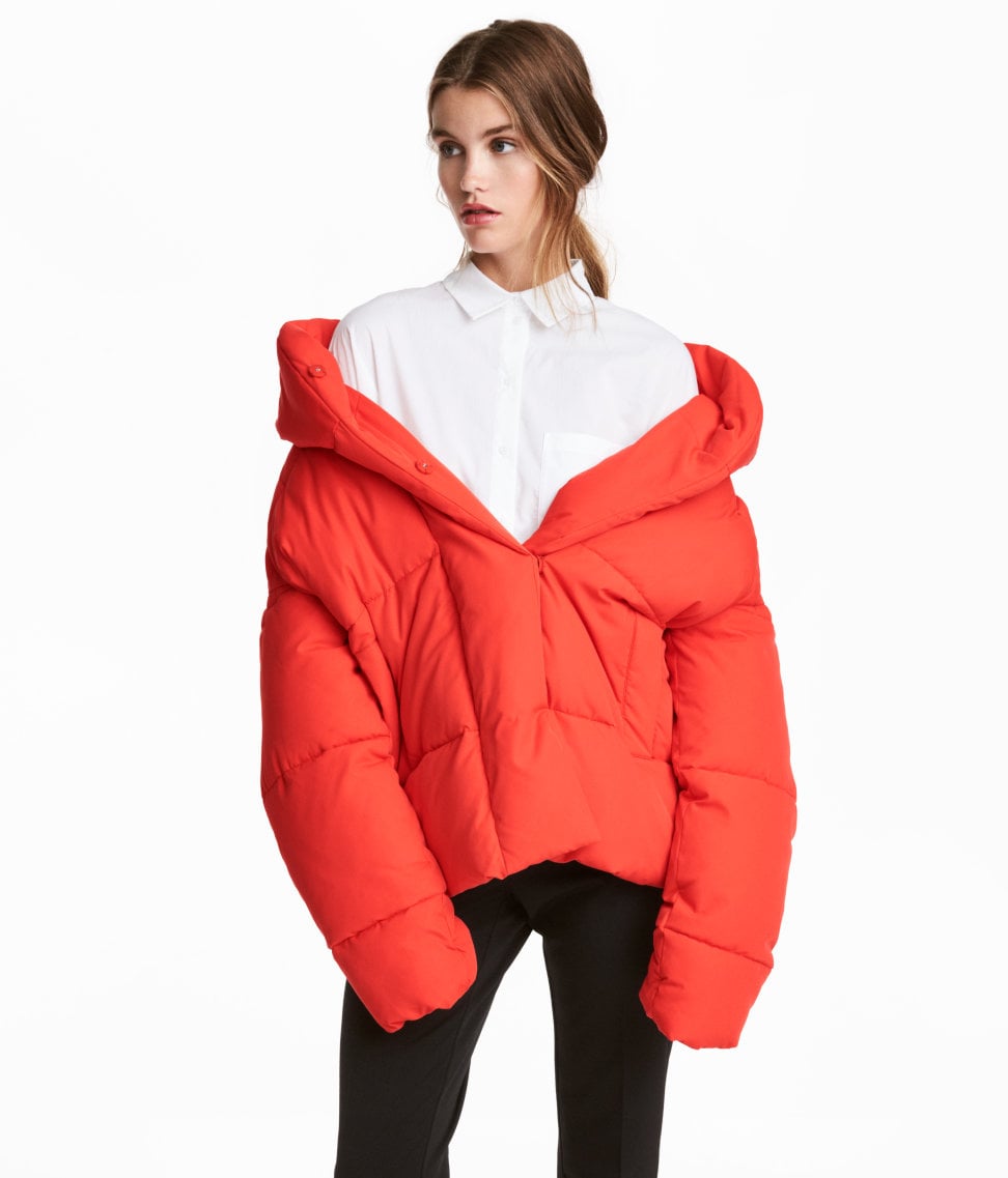 h&m padded jacket with hood