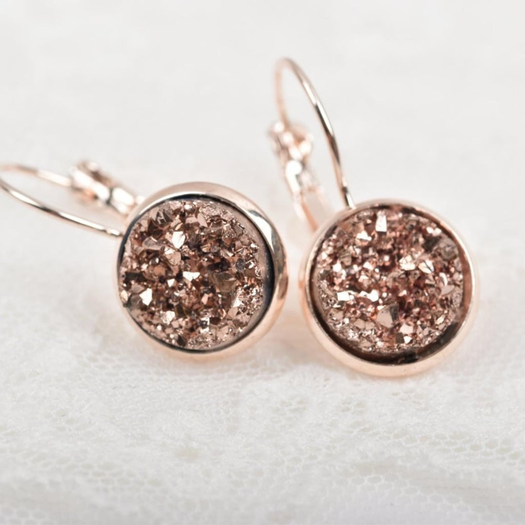 Rose Gold Druzy Earrings | Best Gifts on Etsy Under $25 | POPSUGAR ...