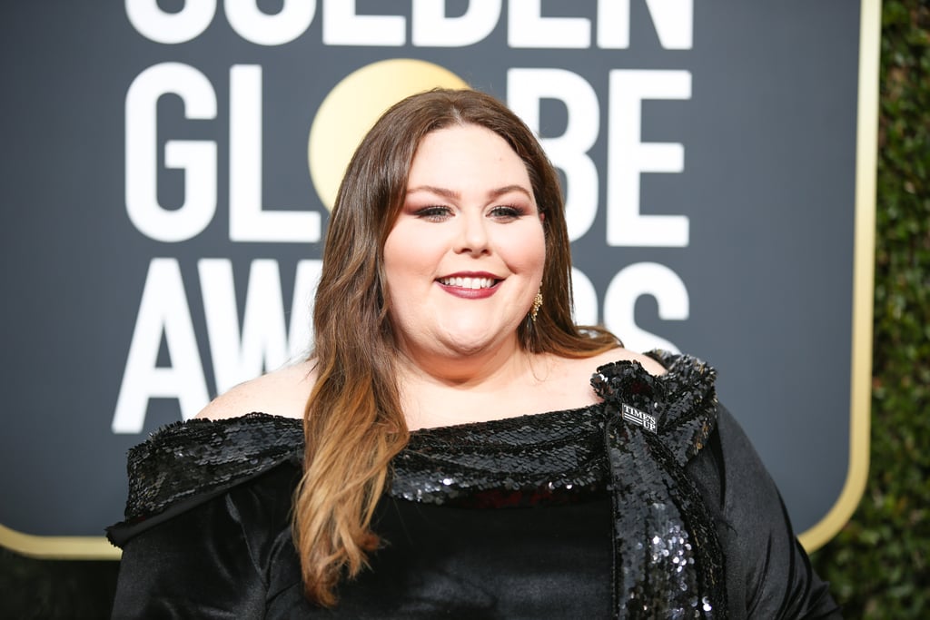 Chrissy Metz added the perfect touch to her custom Sachin & Babi dress with a #TimesUp pin.