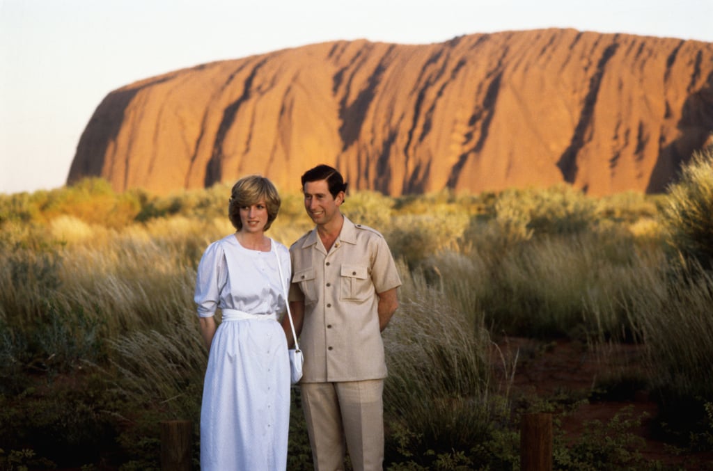 In 1983, the couple posed in front of the iconic Monolithic Rock in Australia.