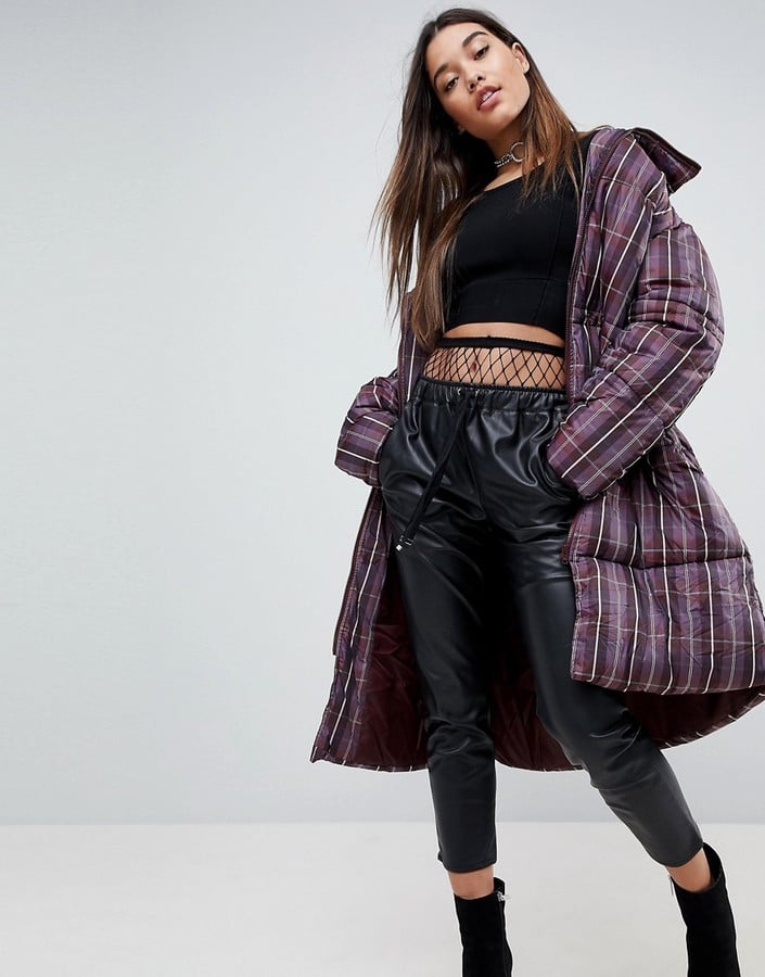 ASOS Puffer Coat in Check Print