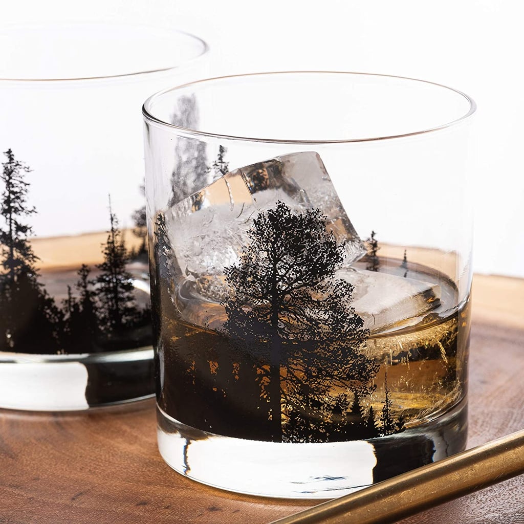 For Their Bar: Forest Landscape Whiskey Glasses
