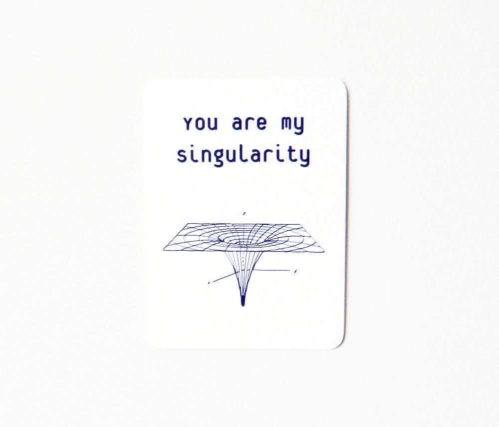 Your love defies physics ($5), so express it with this equally scientific card.
